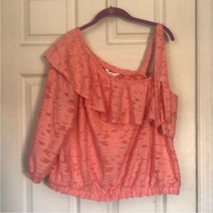 NWT LC Lauren Conrad Women’s One Shoulder Top (Carnation Peach🍑 , Small)
